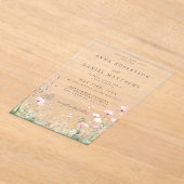 Invitations En Acrylique Mariage Fleur sauvage papillon (Poser)