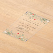 Invitations En Acrylique Mariage Fleur sauvage romantique (Poser)