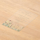 Invitations En Acrylique Mariage Fleur sauvage rustique (Poser)