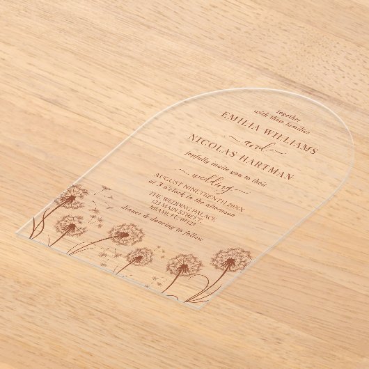 Invitations En Acrylique Mariage Fleur sauvage rustique (Poser)