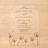 Invitations En Acrylique Mariage Fleur sauvage rustique (Recto)