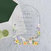 Invitations En Acrylique Mariage Fleur sauvage Spring Boho