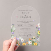 Invitations En Acrylique Mariage Fleur sauvage Spring Boho (In situ (ordinateur de poche))