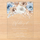 Invitations En Acrylique Mariage Fleurs Boho (Recto)