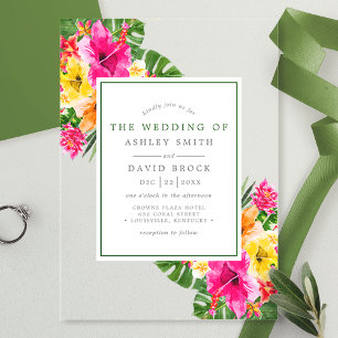 Invitations En Acrylique Mariage Fleurs de Tilleul Hibiscus Tropical