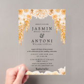 Invitations En Acrylique Mariage Fleurs Feuillage d'Automne (In situ (ordinateur de poche))