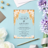 Invitations En Acrylique Mariage Fleurs Feuillage d'Automne (Insitu (Mariage))