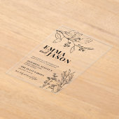 Invitations En Acrylique Mariage floral (Poser)