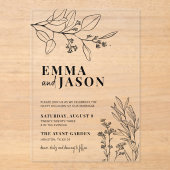 Invitations En Acrylique Mariage floral (Recto)