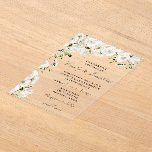 Invitations En Acrylique Mariage floral (Poser)
