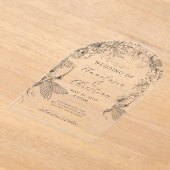 Invitations En Acrylique Mariage floral à main (Poser)
