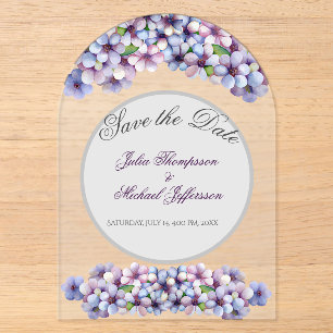 Invitations En Acrylique Mariage Floral Aquarelle Lilas Poétique Romantique