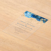 Invitations En Acrylique Mariage floral bleu romantique (Poser)