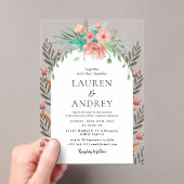 Invitations En Acrylique Mariage Floral Boho (In situ (ordinateur de poche))