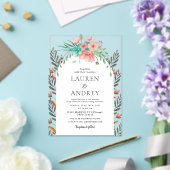 Invitations En Acrylique Mariage Floral Boho (Insitu (Mariage))