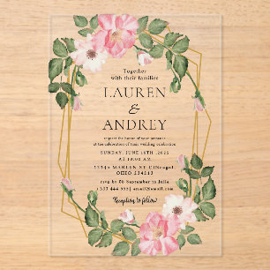 Invitations En Acrylique Mariage Floral Boho
