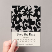 Invitations En Acrylique Mariage floral Boho moderne Enregistrer la date (In situ (ordinateur de poche))