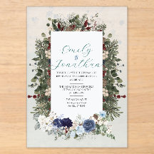 Mariage Floral Botanique Bleu de la Forêt d'Hiver