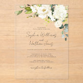 Invitations En Acrylique Mariage Floral Champagne (Recto)