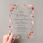 Invitations En Acrylique Mariage Floral Chic Rustique (In situ (ordinateur de poche))