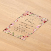 Invitations En Acrylique Mariage Floral Chic Rustique (Poser)