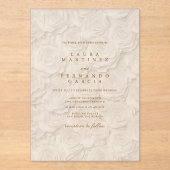 Invitations En Acrylique Mariage floral classique (Recto)