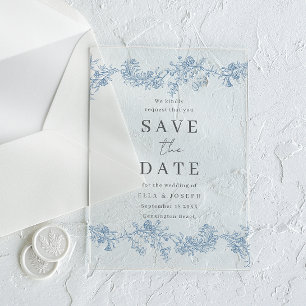 Invitations En Acrylique Mariage Floral Classique Vintage Enregistrez La Da