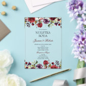Invitations En Acrylique Mariage Floral de Bourgogne (Insitu (Mariage))