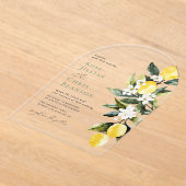 Invitations En Acrylique Mariage floral de citron vert moderne (Poser)