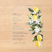 Invitations En Acrylique Mariage floral de citron vert moderne (Recto)