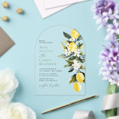 Invitations En Acrylique Mariage floral de citron vert moderne (Insitu (Mariage))