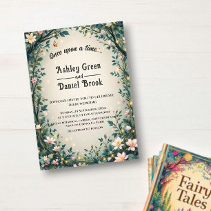 Invitations En Acrylique Mariage Floral de Conte de Fées en Forêt Enchantée