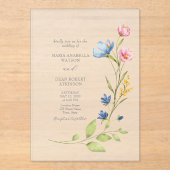 Invitations En Acrylique Mariage floral de printemps congelé (Recto)