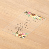 Invitations En Acrylique Mariage floral de tournesol d'été (Poser)