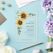 Invitations En Acrylique Mariage floral de tournesol Eucalyptus (Insitu (Mariage))