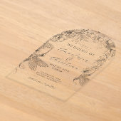 Invitations En Acrylique Mariage Floral Dessiné à la Main (Poser)