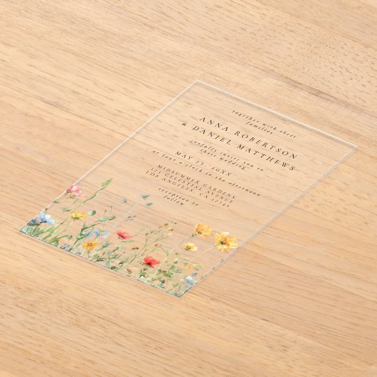 Invitations En Acrylique Mariage floral d'été Whimsical (Poser)