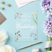 Invitations En Acrylique Mariage floral Fleur sauvage acrylique clair (Insitu (Mariage))