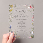 Invitations En Acrylique Mariage Floral Fleur sauvage rustique (In situ (ordinateur de poche))
