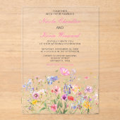Invitations En Acrylique Mariage floral fleur sauvage Spring (Recto)
