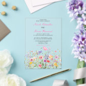 Invitations En Acrylique Mariage floral fleur sauvage Spring (Insitu (Mariage))