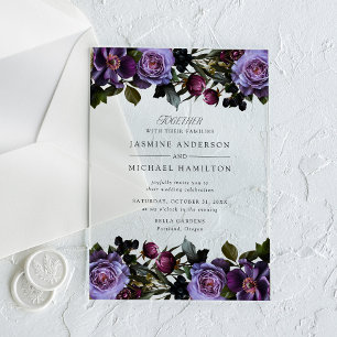 Invitations En Acrylique Mariage Floral Gothique Maussade