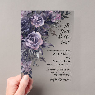 Invitations En Acrylique Mariage Floral Gothique Moderne