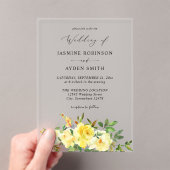 Invitations En Acrylique Mariage floral jaune (In situ (ordinateur de poche))