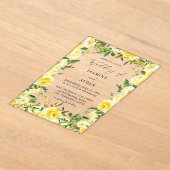 Invitations En Acrylique Mariage floral jaune V3 (Poser)