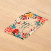 Invitations En Acrylique Mariage Floral mexicain transparent (Poser)