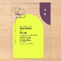 Mariage Floral Néon + Géométrique prune 