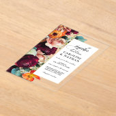 Invitations En Acrylique Mariage floral romantique d'automne frais (Poser)