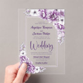 Invitations En Acrylique Mariage floral rose moderne (In situ (ordinateur de poche))