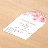Invitations En Acrylique Mariage floral rose orchidée (Poser)